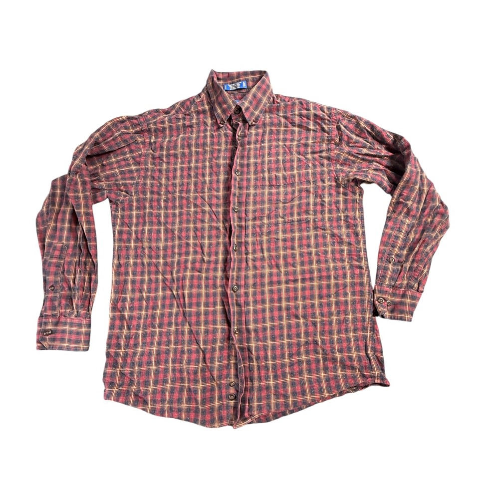 Pendleton Canterbury Cloth Flannel Shirt Mens Medium Red Plaid Wool Blend